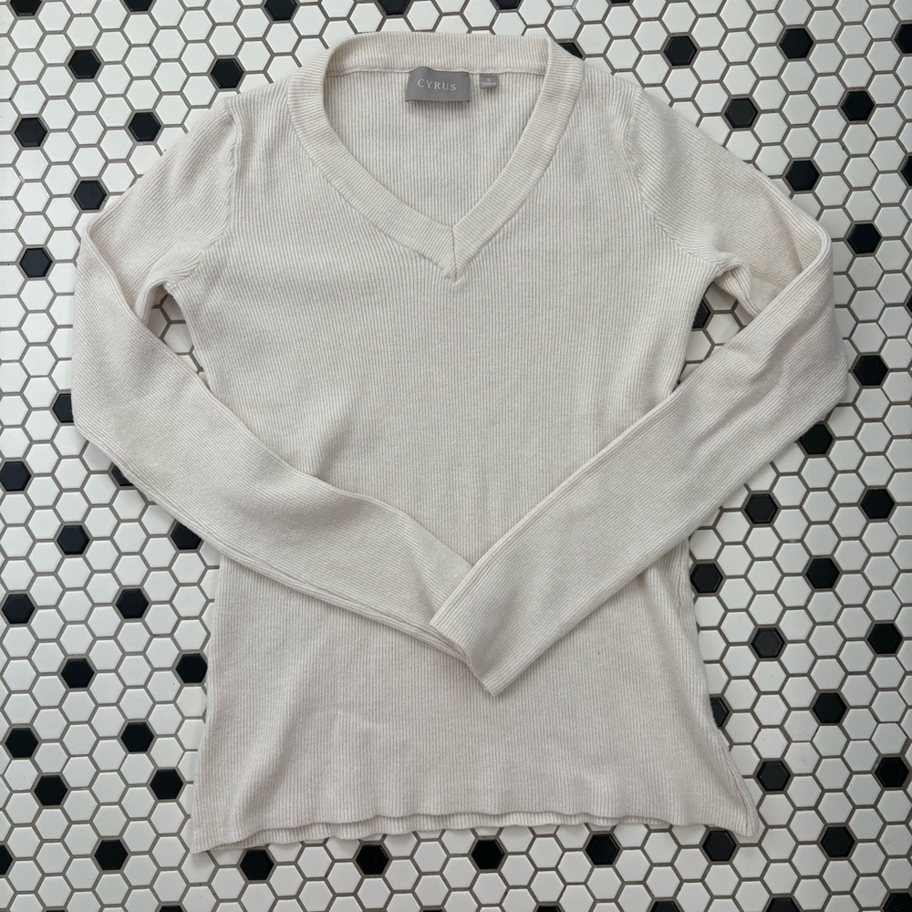 Cyrus Women's Slim Fit Cream Sweater